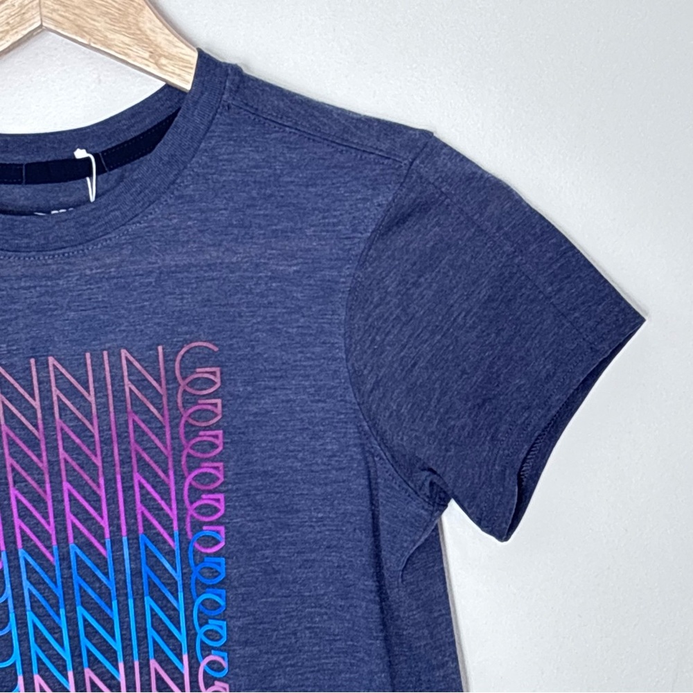 Brooks Running Distance Graphic TShirt Size XS NEW Short Sleeves Heather Navy - Picture 4 of 11